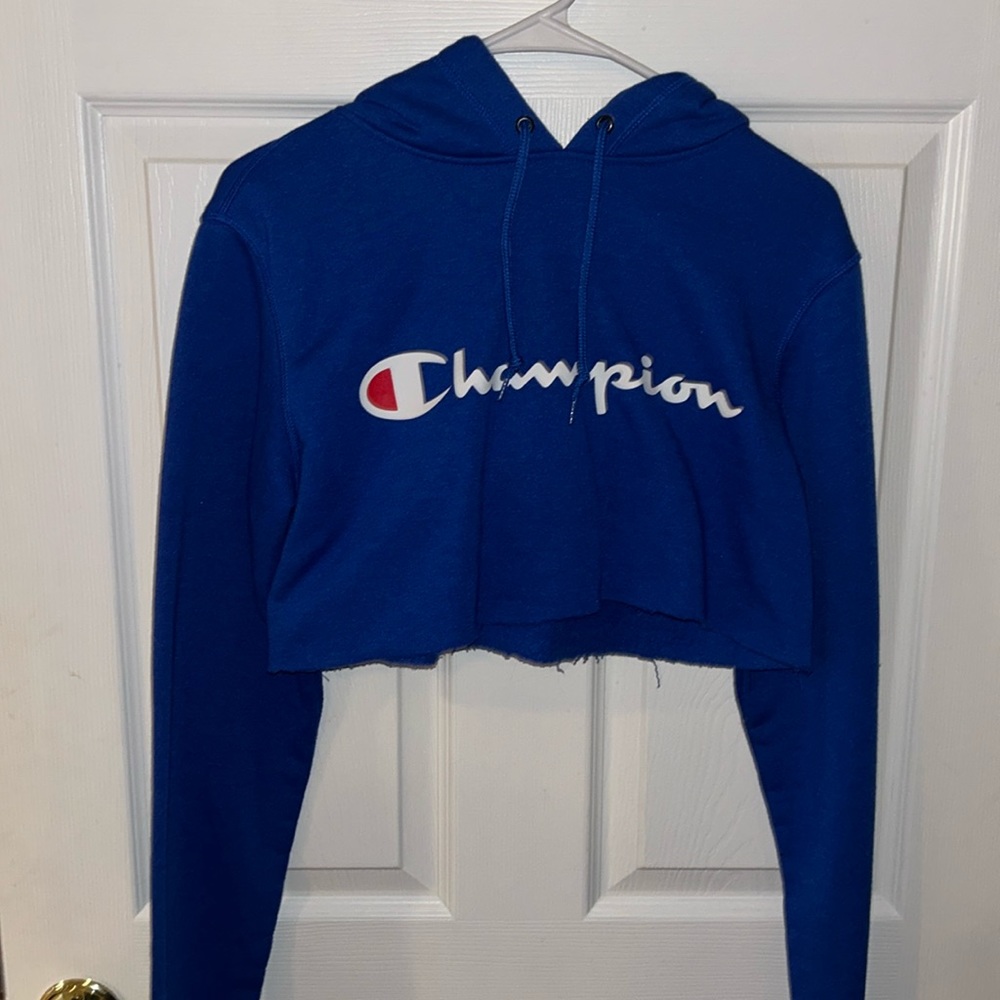 Champion cropped blue sweatshirt
